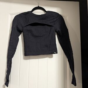 Joylab Black Long Sleeve Crop Top